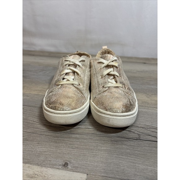 Girls 3‎ TOMS Peach Shiny Casual Shoe Sneaker - Picture 3 of 13